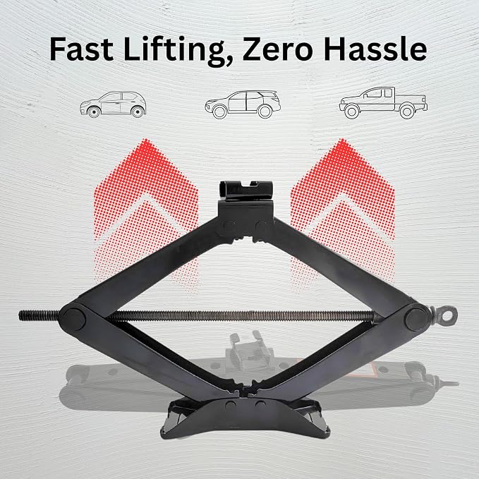 Scissor Car Lift Jack 2 Ton (4409 lbs) for Sedans, MPVs & SUVs, Compact Portable Kit Vehicle Roadside Emergency Tool Tire Change with Ratchet Wrench (2T)