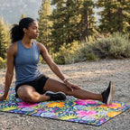 Car Seat Towel Cover – Microfiber Hooded Seat Cover – 30” x 60” Moisture-Wicking Running Seat Protector for Runners – Aloha
