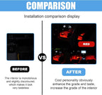 Car LED Strip Light, 24 LED RGB Neon Auto Interior Atmosphere Lights, 12V Cigarette Lighter Under Dash Ambient Night Light, Auto Decorative Lamp Accessory for Car Truck (Red, Cigar Lighter)