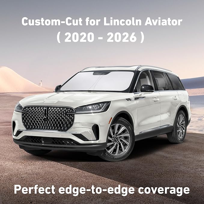 Windshield Sunshade Compatible for Lincoln Aviator 2020-2024 2025 2026, Sun Visor for Front Windshield & Window Sun Shade Cover, UV Heat Blocker & Protector, Car Accessories