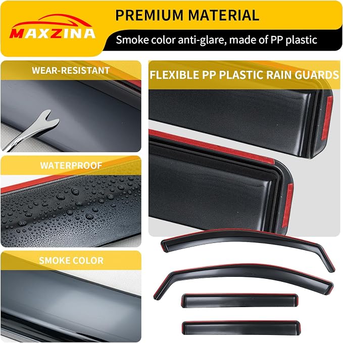 Visor Rain Guards Compatible with 2025 2026 Chevrolet Equinox (Not for EV) Front and Rear in-Channel Window Visors Wind Deflectors Weather Shield for Chevy Equinox 4PCS Accessories