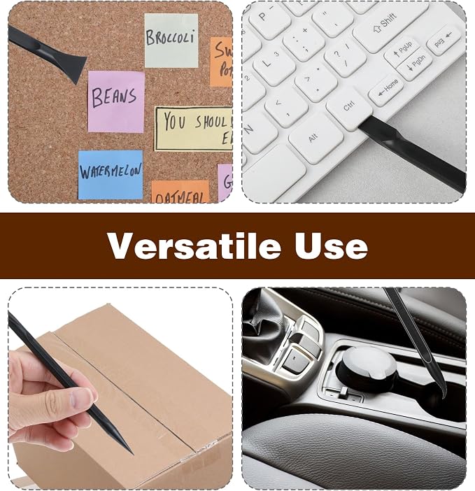 9 Pcs Car Crevice Cleaning Tool, 5.79 Inch Multi-purpose Detailing Equipment Crevice Tool for Cleaning Small Narrow Spaces and Gaps, Remove Stickers Labels (Black)