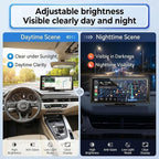8.1" Wireless CarPlay Screen with 2K Dash Cam & 1080P Backup Camera | Wireless CarPlay/Android Auto,Voice Control, Split Display, GPS & Mirror Link, Easy Plug-and-Play Install