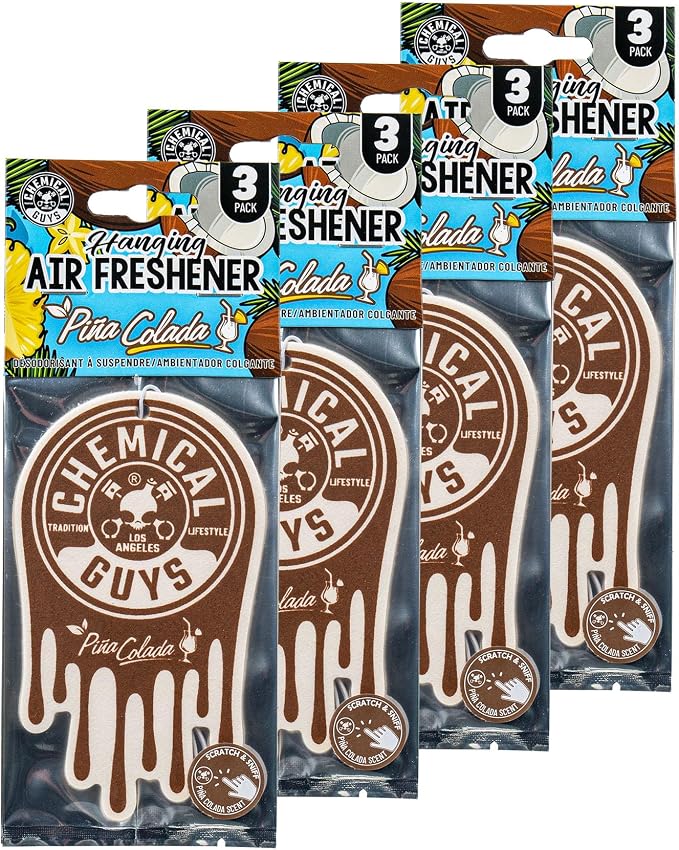 Car Fresheners, Hanging Air Fresheners - Pina Colada Scent for Cars, Trucks, SUVs, RVs, Home, Office, Work, Dorm Room, & More - 12 Pack