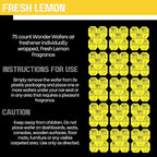 Wonder Wafers 75 Count Air Fresheners Individually Wrapped, Fresh Lemon Fragrance