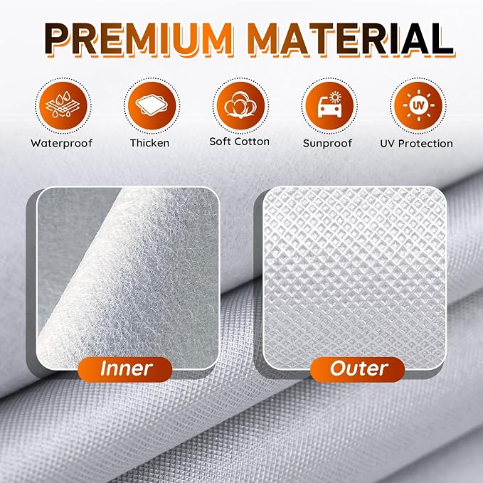 Half Car Cover SUV, Windshield Top Cover for Ice and Snow with Cotton Liner, Snow Car Cover Waterproof All Weather for Sun, Rain, Dust, UV Protection Fit SUV L