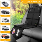 Car Seat Protector for Child Car Seat, Durable 600D Fabric Waterproof Car Seat Cover with Thick Pad Non-Slip Backing，No Imprints (Black 1pc)