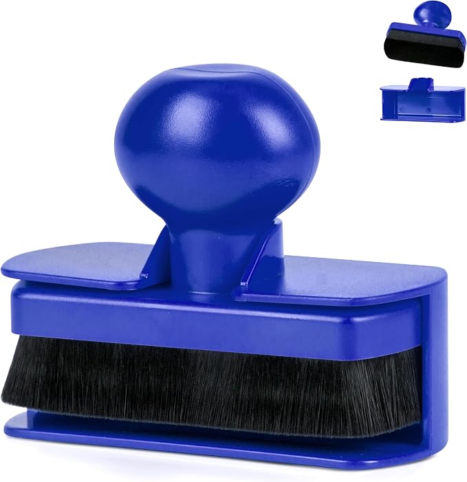 Tire Shine Applicator Brush - Large Automotive Tire Dressing Applicator with Storage Stand for Car Detailing & Wash Kit, 3.6 Inch Length (Blue)