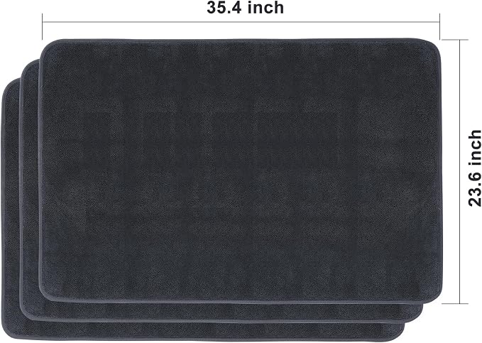 Microfiber Towels for Cars, 3 Pack 35.4" x 23.6" Car Drying Towel, Dark Gray Reusable Car Towel, Quick Drying Car Microfiber Cleaning Cloth for RVs, SUVs, Trucks