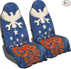 Car Seat Towel Cover 2 Pack for Front Seats, Sweat Absorbent Car Seat Protector with Non-Slip Backing, Waterproof Towel Car Seat Covers for Runners, Gym, Swimming, Beach, Pets, Mechanic Eagle