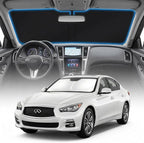 for Infiniti Q50 Windshield Sun Shade Cover - Custom Fit Q50 Accessories 2014-2024 Sunshade Foldable UV Protection & Heat Shield Sun Visor Accessories