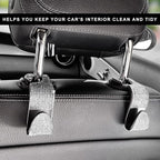 4 PCS Car Seat Headrest Hooks, Bling Crystal Rhinestone Back Seat Hanger Storage Organizer, Sparkly Seatback Holder Hooks for Purse and Bags Universal For Most Vehicles (Silver)