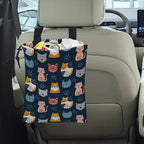 Car Trash Bag Cute Cat Car Garbage Bag Hanging Car Trash Can for Back Seat with Drawstring