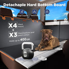 XL Back Seat Extender for Dogs, Hard Bottom Dog Car Seat Cover for Truck Back Seat, Upgraded PU Leather Waterproof Anti-Scratch, Large Space Back Seat Cover for Full Size Truck SUV