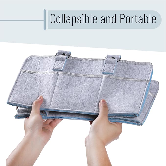 Mr. Pen- Large Baby Diaper Caddy Organizer, 2 Pack, Blue Inside | Nursery Storage Bin and Car Organizer for Diapers and Baby Wipes