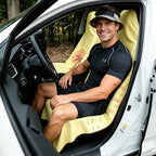 Car Seat Cover Towel for Front Seats Non-Slip with Headrest Pocket & Strap | Universal Fit for Cars Truck SUV|Car Seat Hoodie & Phocho Perfect After Gym Workout, Beach,Yoga and Running|Anti-dog Scratch