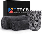 2 Pack Car Drying Towel, 1300 GSM Microfiber Towels for Cars (36" x 24" & 16" x 16"), Car Wash Mitt, Ultra-Absorbent, Streak Free, Car Wash Kit, Car Cleaning Detailing Supplies for SUVs, Trucks