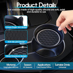 Car Cup Coaster Universal Non-Slip Cup Holders Bling Crystal Rhinestone Car Interior Accessories 2 Pack Black