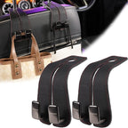 Car Purse Hook, Genuine Leather Car Seat Back Storage Hook, Purse Hook for Car Headrest, Twin Hook Leather Car Headrest Hangers, Bag Hook for Car, Trucks, SUVs, Most Vehicles (Black-2 PCS)