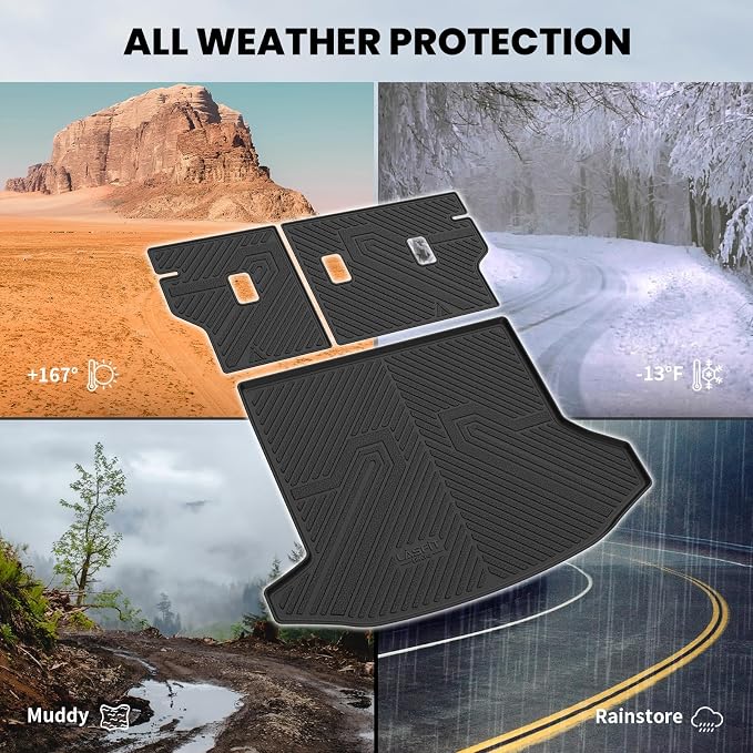 Trunk Mat with Backrest Mat for Chevrolet Chevy Equinox/GMC Terrain 2025 2026 2027 (Only for Fuel, Not Fit EV), All Weather TPE Custom Fit Cargo Mat Trunk Liner with Backrest Mat