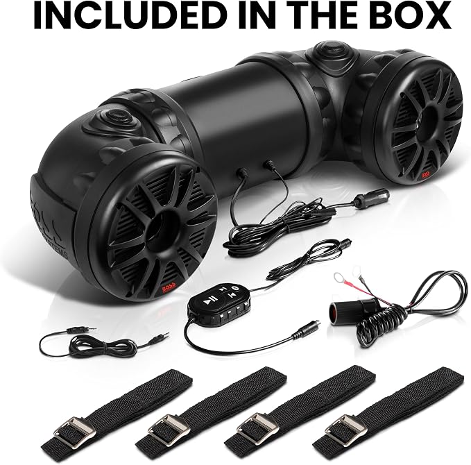 ATV85B ATV Speaker System - 8 Inch Speakers, 1.5 Inch Tweeters, Full Range Audio, Built-in Amplifier, Bluetooth Remote