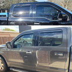 in-Channel Window Visors Rain Guards Side Wind Deflectors for Ford F150 2015-2020 SuperCrew/Crew Cab, Ford F250-F550 2017-2025 Super Duty SuperCrew/Crew Cab, Vent Guard Shade Sun 194975 4-Pieces Set