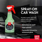 Griot's Garage Spray-On Car Wash for Vehicle Cleaning and Detailing, Rinseless and Waterless, No Hose and Bucket Needed, With Carnauba Wax Protection, 10984, 22oz