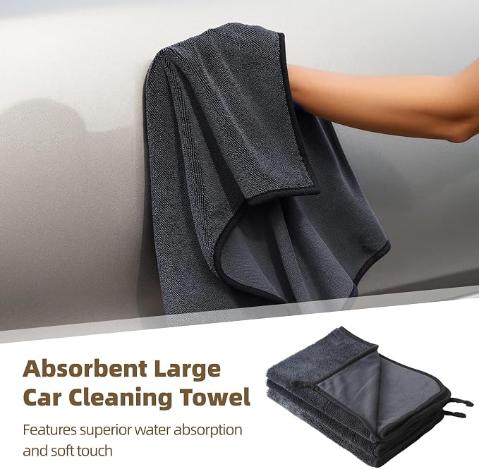 Shiny Wipes Shower Cleaning Cloth - 3 Pack 24 x 36 inch Ultra Absorbent Car Drying Towel, Shiny Wipes Drying Towel Microfiber Cleaning Cloth for Car, Bath & Househood