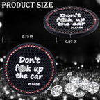 2PCS Bling Crystal Rhinestone Cup Holder Coaster – 2.75 Inch Anti-Slip Auto Insert Cup Coaster – Sparkling Interior Decor Accessories for Cars & Vehicles(Black & Red)