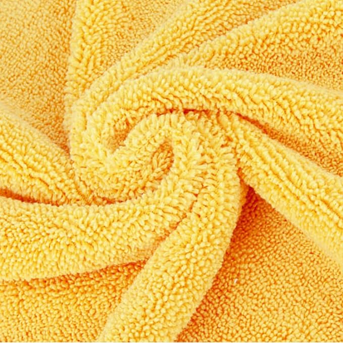 Microfiber Car Drying Towels, Highly Absorbent, Lint Free, Scratch Free, Ultra-Soft, Car Detailing, Buffing and Polishing, 16" x 16", Yellow, 12-Pack