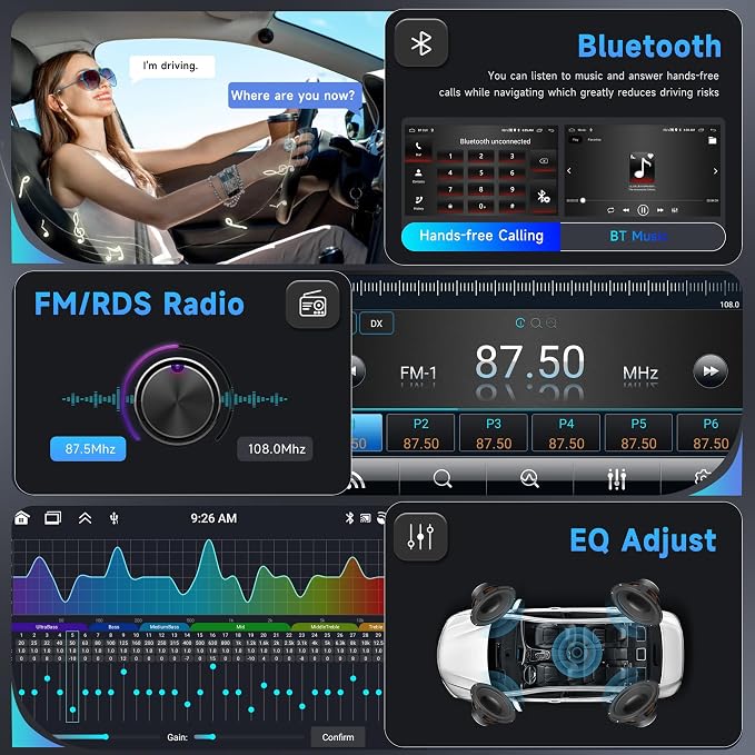 8Core 6G 128G Android Car Stereo for VW Passat Golf MK5 MK6 Jetta T5 EOS Polo Touran Seat Sharan Wireless Carplay Android Auto, 7'' Touchscreen Stereo with GPS Bluetooth WiFi FM/RDS DSP Rear Camera