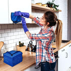 40 Pcs Blue Microfiber Towels: 16"x16" Microfiber Drying Towels Bulk Micro Fiber Car Cleaning Cloth for Cars Drying Washing Polishing Cleaning Household Supplies