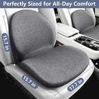 Car Seat Cushion with Lumbar Support Pillow - Memory Foam Driver Seat Cushion for Back & Sciatica Pain Relief, Washable Cover, Non-Slip Bottom for Long Driving, Office Chair & Truck (Grey)