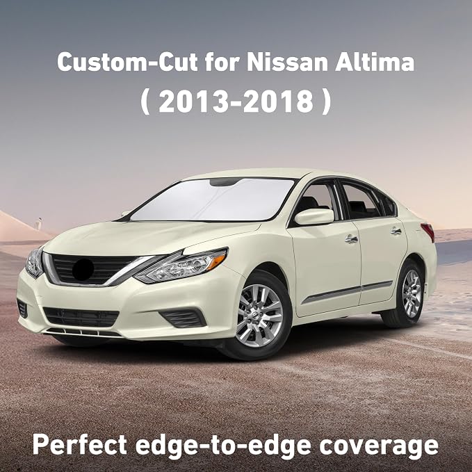Windshield Sunshade Compatible for Nissan Altima 2013-2016 2017 2018, Sun Visor for Front Windshield & Window Sun Shade Cover, UV Heat Blocker & Protector, Car Accessories