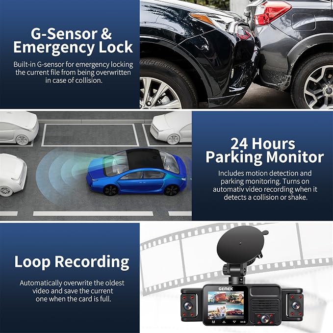 5 Channel Dash Cam 360° View 5G WiFi & APP Control, 2K Front and Rear Inside, Left Right Dash Camera for Cars Free 64GB TF Card, G-Sensor, Night Vision, 24H Parking Mode