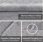 Microfiber Bath Towels, Oversized, Ultra Soft, Super Absorbent and Fast Drying, No Fading and Multipurpose Use for Sports, Travel, Fitness, SPA and Yoga (Coral Fleece - Grey, 30 in x 60 in)
