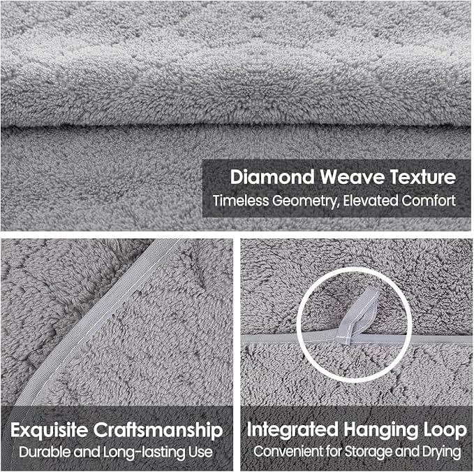 Microfiber Bath Towels, Oversized, Ultra Soft, Super Absorbent and Fast Drying, No Fading and Multipurpose Use for Sports, Travel, Fitness, SPA and Yoga (Coral Fleece - Grey, 30 in x 60 in)