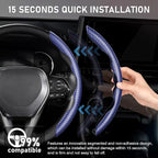 Steering Wheel Cover, Carbon Fiber Steering Wheel Cover for Men/Women, Anti-Slip, Comfortable Grip, Durable, Universal for 99% Car Interior Accessories (Dark Blue)