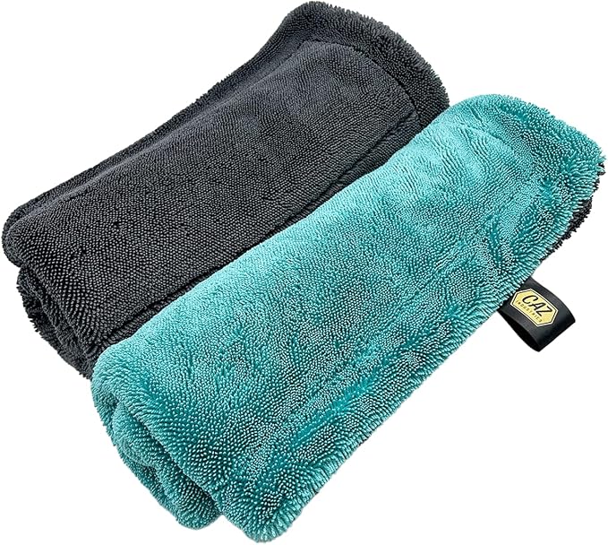 Microfiber Drying Towels (2-Pack) – 1400 GSM Twisted Loop, 16"×24" – Ultra Absorbent, Streak-Free, Scratch-Free Car Drying Towels for Detailing