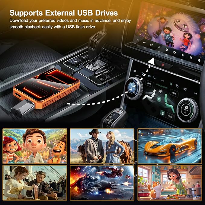 Wireless CarPlay Android Auto Adapter with HDMI & USB Port, Magic AI Box Built-in Play Store YouTube, TikTok, and Screen Mirroring, Plug and Play Wireless CarPlay Converter