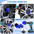 52PCS Car Detailing Kit Auto Cleaning Tools Wash Set with Storage Carry Bag Home Use for Interior Exterior Deep Clean Polish Car Care Windshield Dashboard Seat Air Vents Wheels Tires, Blue