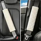 Soft Auto Seat Belt Cover Seatbelt Shoulder Pad Cushions 2 PCS for a More Comfortable Driving Universal Fit for All Cars and Backpack Off White
