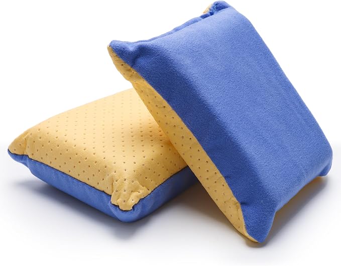 2PCS Window Defogger Sponge, Absorbent Window Glass Defogger Car Windshield Cleaner for Auto Cleaning(Blue+Yellow)