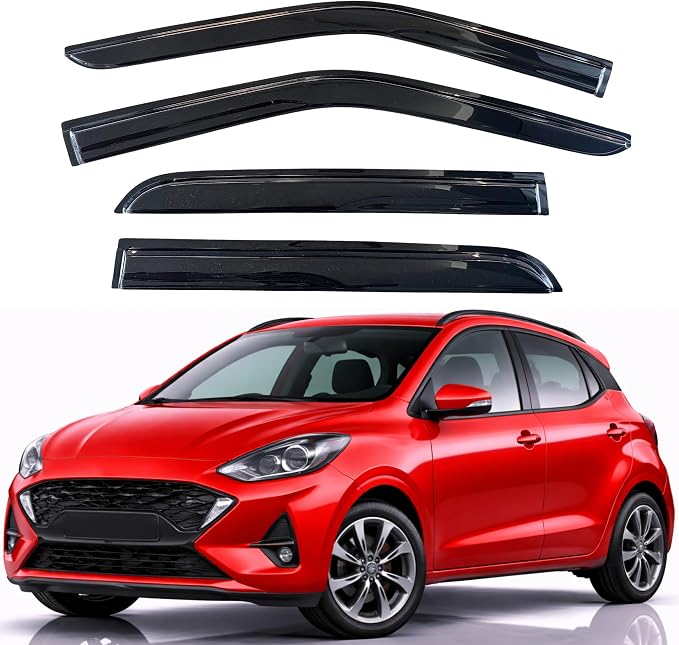 KPY Rain Guards Fit for 2013-2022 Hyundai Grand i10, Out-Channel Window Visors Vent Wind Deflectors 4PC, Car Accessories for 13-22 Grand i10