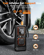 Cordless Tire Inflator Portable Air Compressor, 150PSI Air Pump for Car Tires, Motorcycle, Bicycle & Ball, with Smart Digital Pressure Gauge, Auto Shut-Off & LED Flashlight