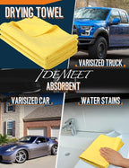 Premium Shammy Towel for Car, Super Absorbent 26""x17"" Large Car Drying Towel, Reusable Soft Car Wash Cloth, Chamois Cloth for Car, Dust Remove, No Scratch/Spot/Streak, Yellow