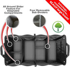 XL Heavy-Duty Trunk Organizer – Reinforced SUV & Truck Cargo Storage with 6 Adjustable Compartments, Non-Slip Base & Securing Straps (Foldable Design, Black)