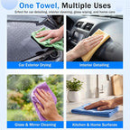 10 Pcs 13"x17" 10 Car Shammy Cloth for Car Drying, Super Absorbent Chamois Towels, Reusable Scratch Free Wash Drying Towels for Auto Detailing, Rv, Boat, Motorcycle (Dark Color)