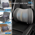 Lumbar Support Pillow for Car, Car Seat Back Support for Driving | Memory Foam Car Lumbar Support for Driving Seat, Car Back Cushion, Adjustable Straps, Lower Back Pillow, Dark Grey