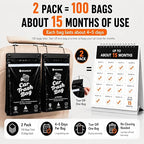 2Pack 50PCS Car Trash Bags, 2.5 Gal Leakproof & Smell Proof. Heavy-Duty Garbage Bags for car, SUV, Truck, RV. Stick-on or Headrest Mount. Alternative to Car Trash Can. Black